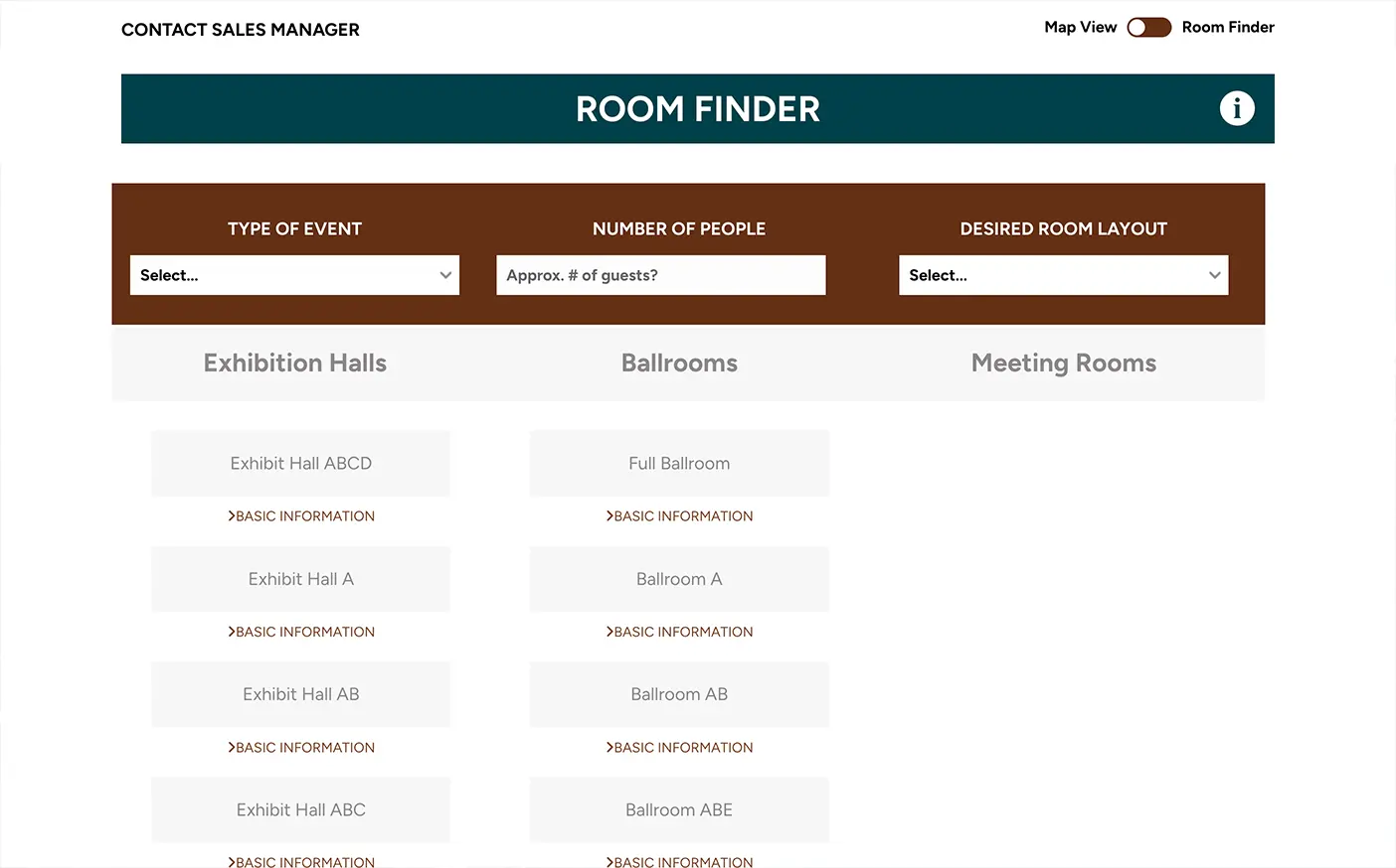 Cobb Convention Center Room Finder
