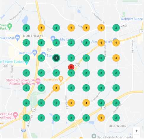 Local SEO Case Study | Steelmart Atlanta 2 Local SEO Heatmap: Visualizing Search Performance Across Atlanta