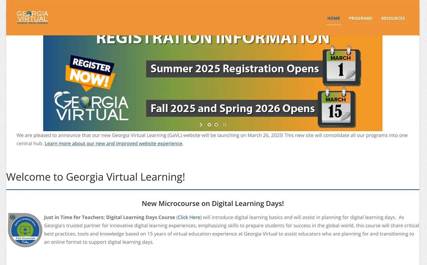 gavirtuallearning.org Homepage