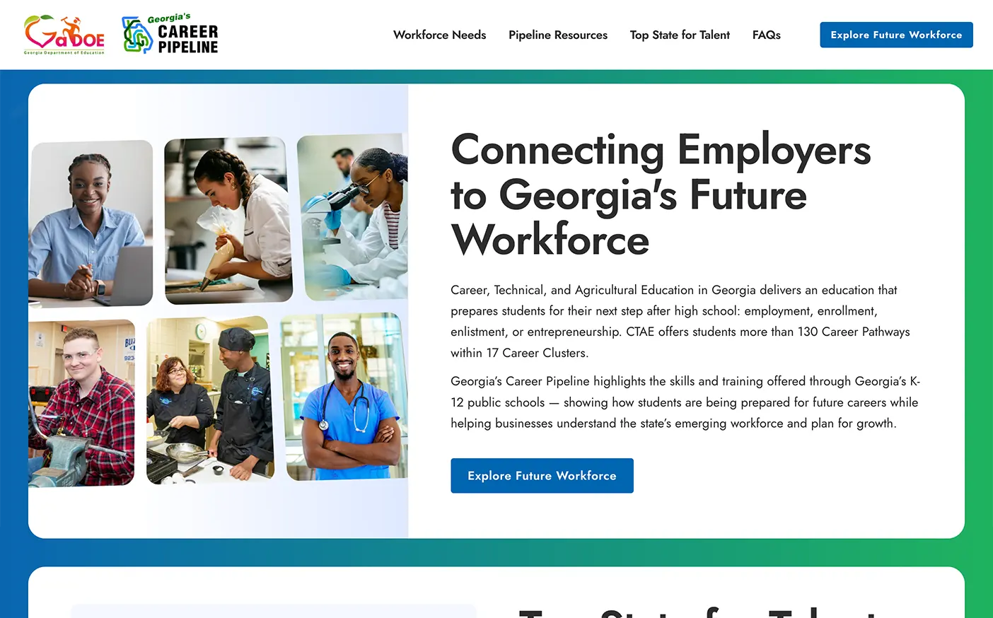 Georgia career pipeline Education Website Portfolio