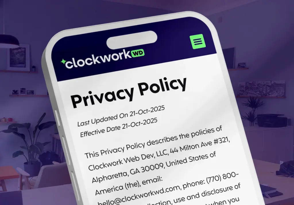 Privacy Policy Page on Mobile Website