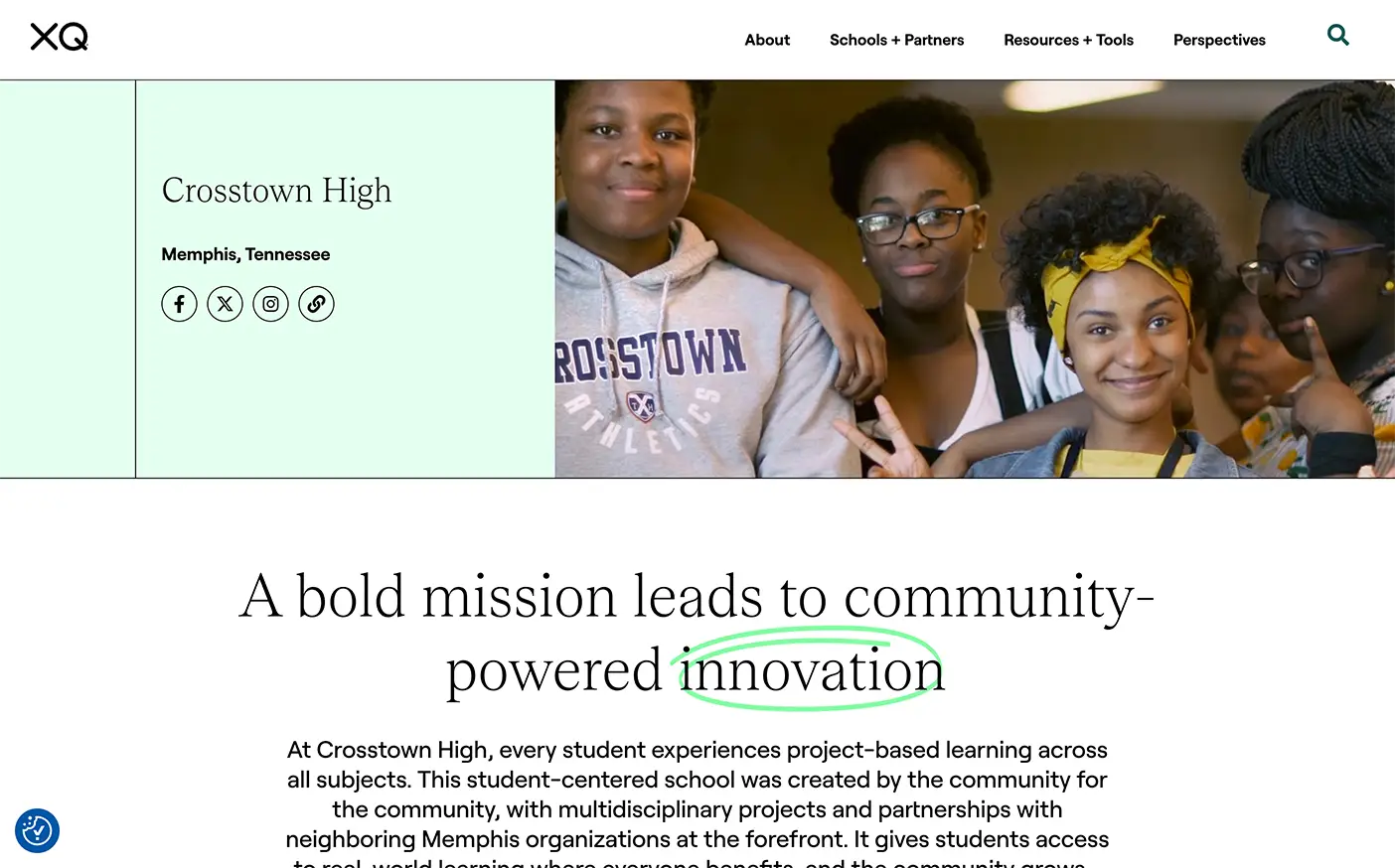 XQ Super School blog Where We Work template redesigned by Clockwork