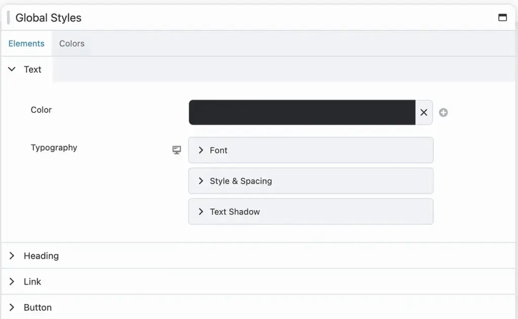 Global styles panel to set up site wide styling in Beaver Builder