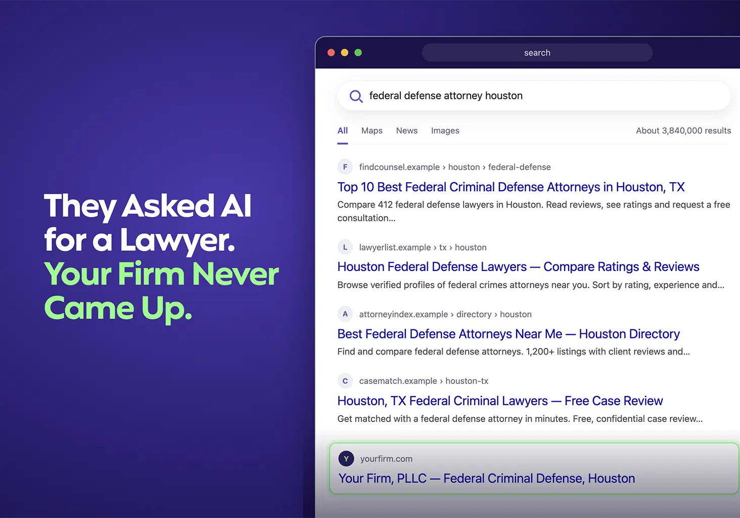 Picture of Google Search Results for law firms